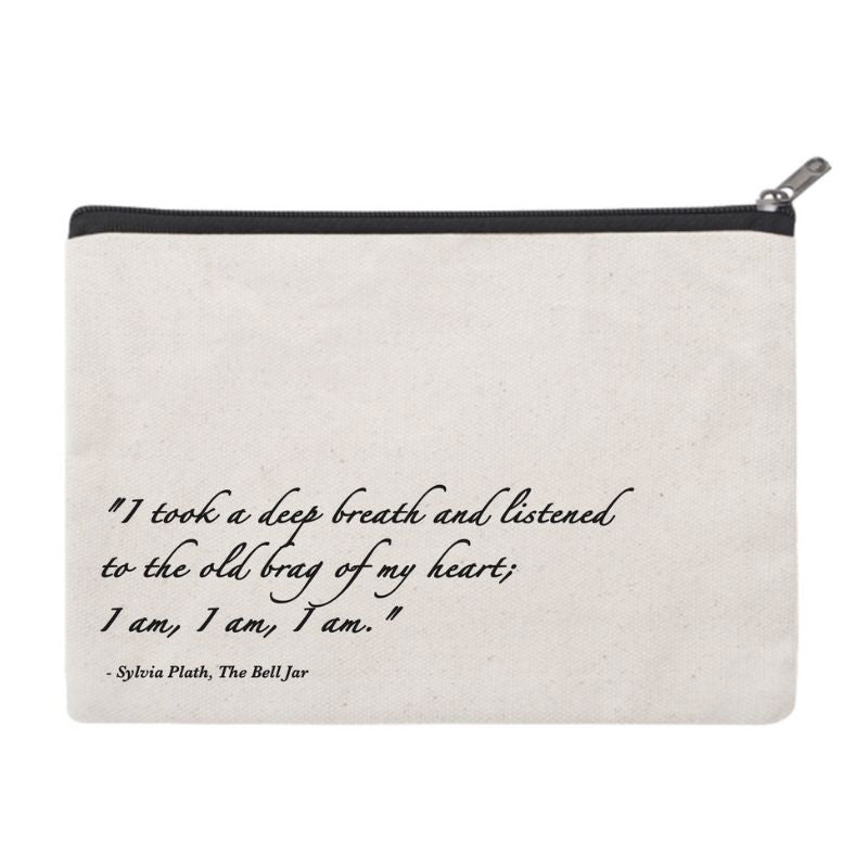 Sylvia Plath Quote - Canvas Zip Bag