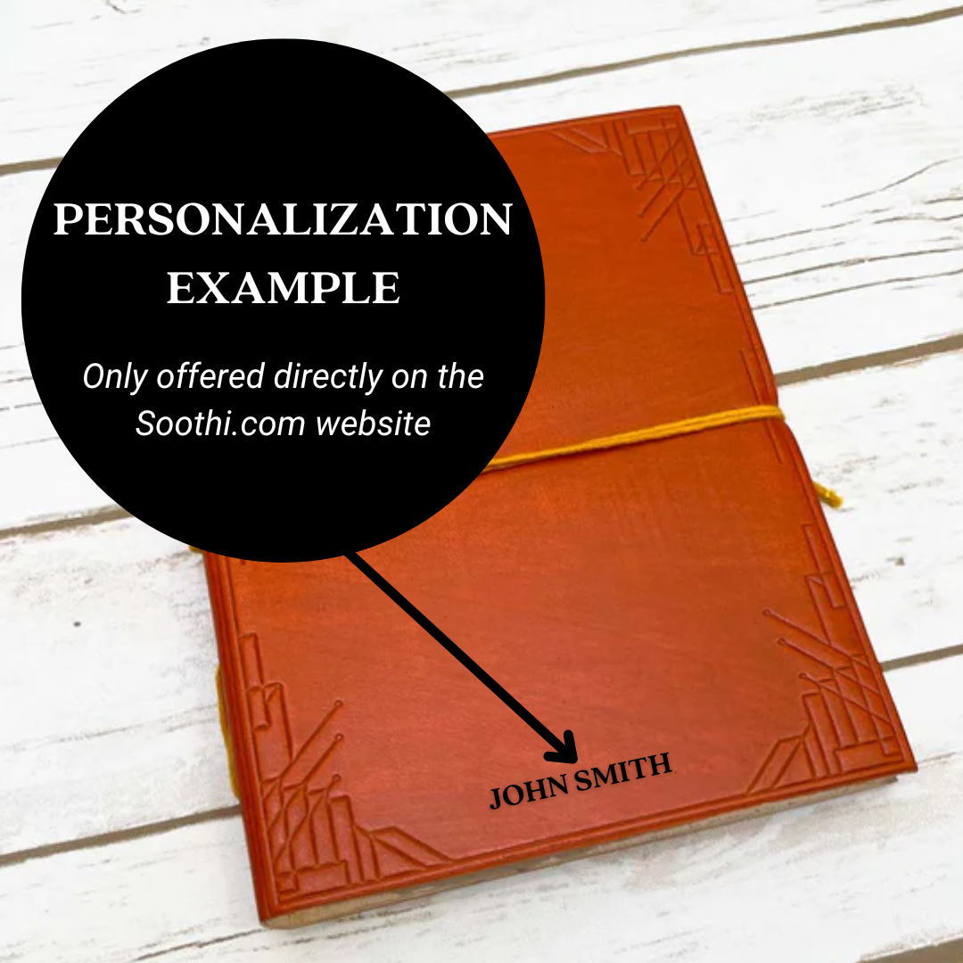 Plain Cover Leather Journal with Lined Pages