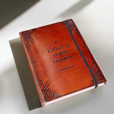 "If A Story" Handmade Leather Journal with poetic quote pressed into the cover – a quiet companion for twilight thoughts
