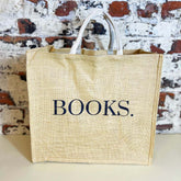 Jute Tote Bag - Books