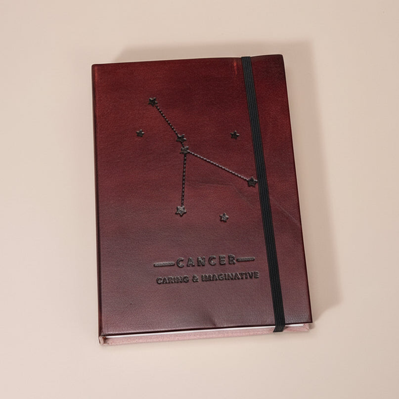 Astrology journal in leather cover – beautifully crafted for writing about your zodiac journey and planetary alignments