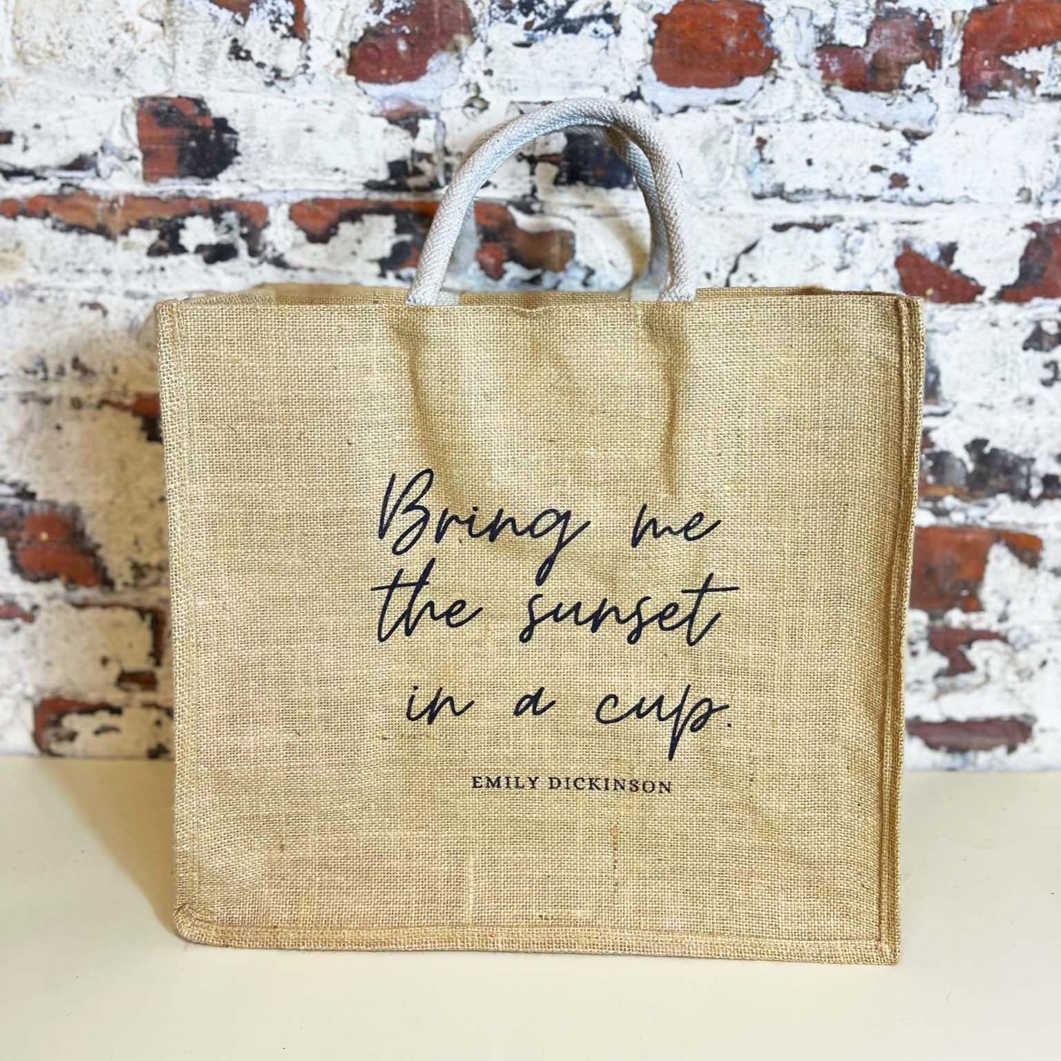 Jute Tote Bag - Emily Dickinson