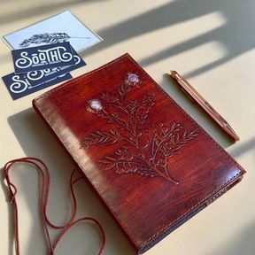 Flower Garden Refillable Stone Leather Journal