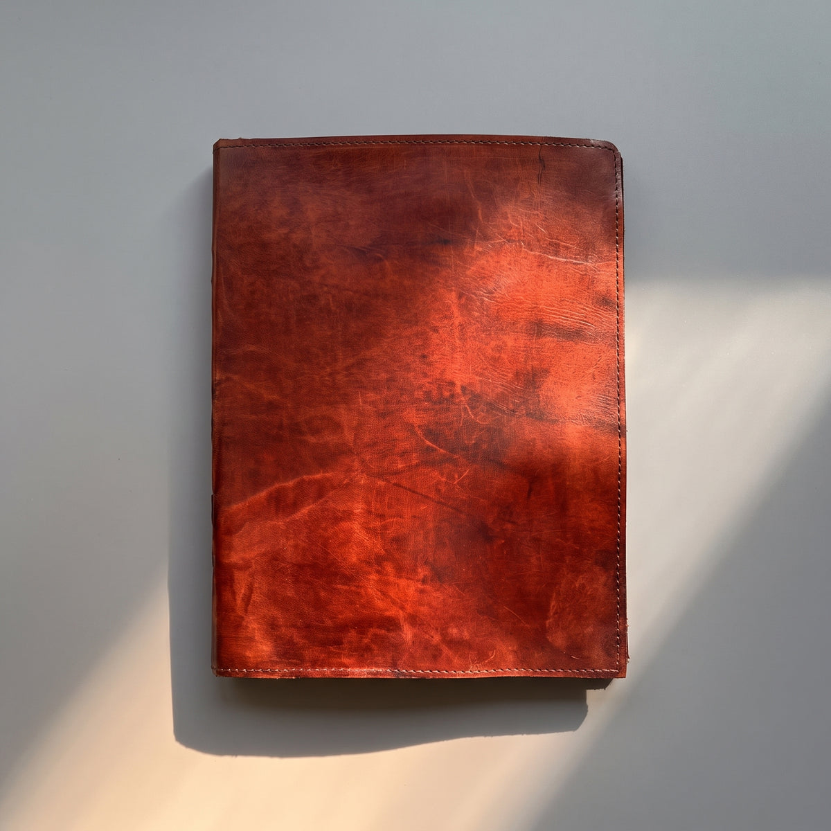 CUSTOM - FLOWER CHART: 10x13 Leather Journal With Latch