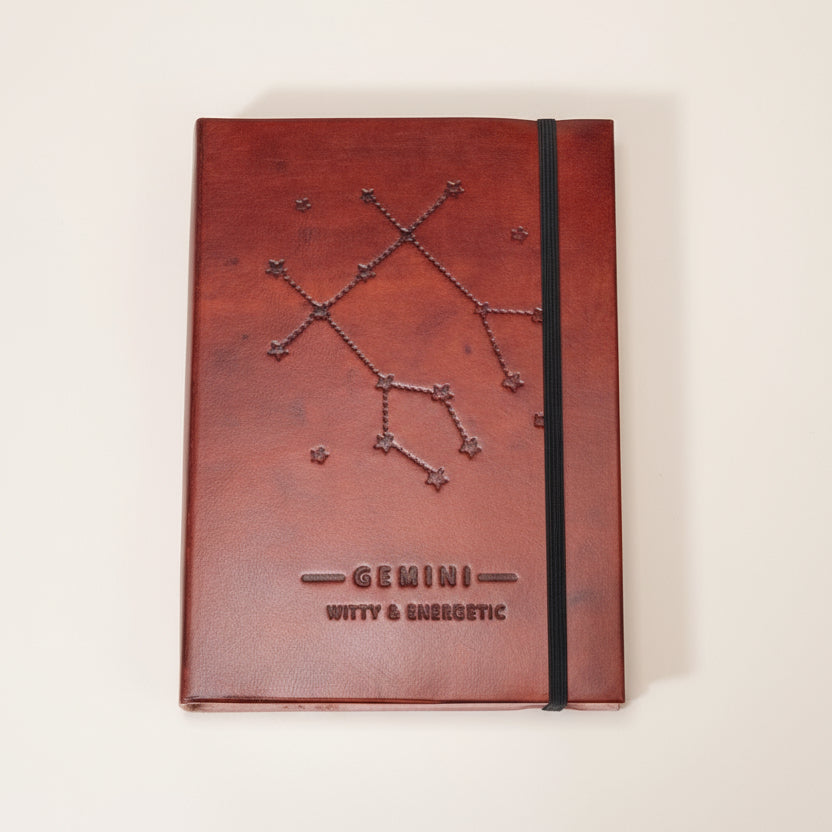Astrology journal in leather cover – beautifully crafted for writing about your zodiac journey and planetary alignments