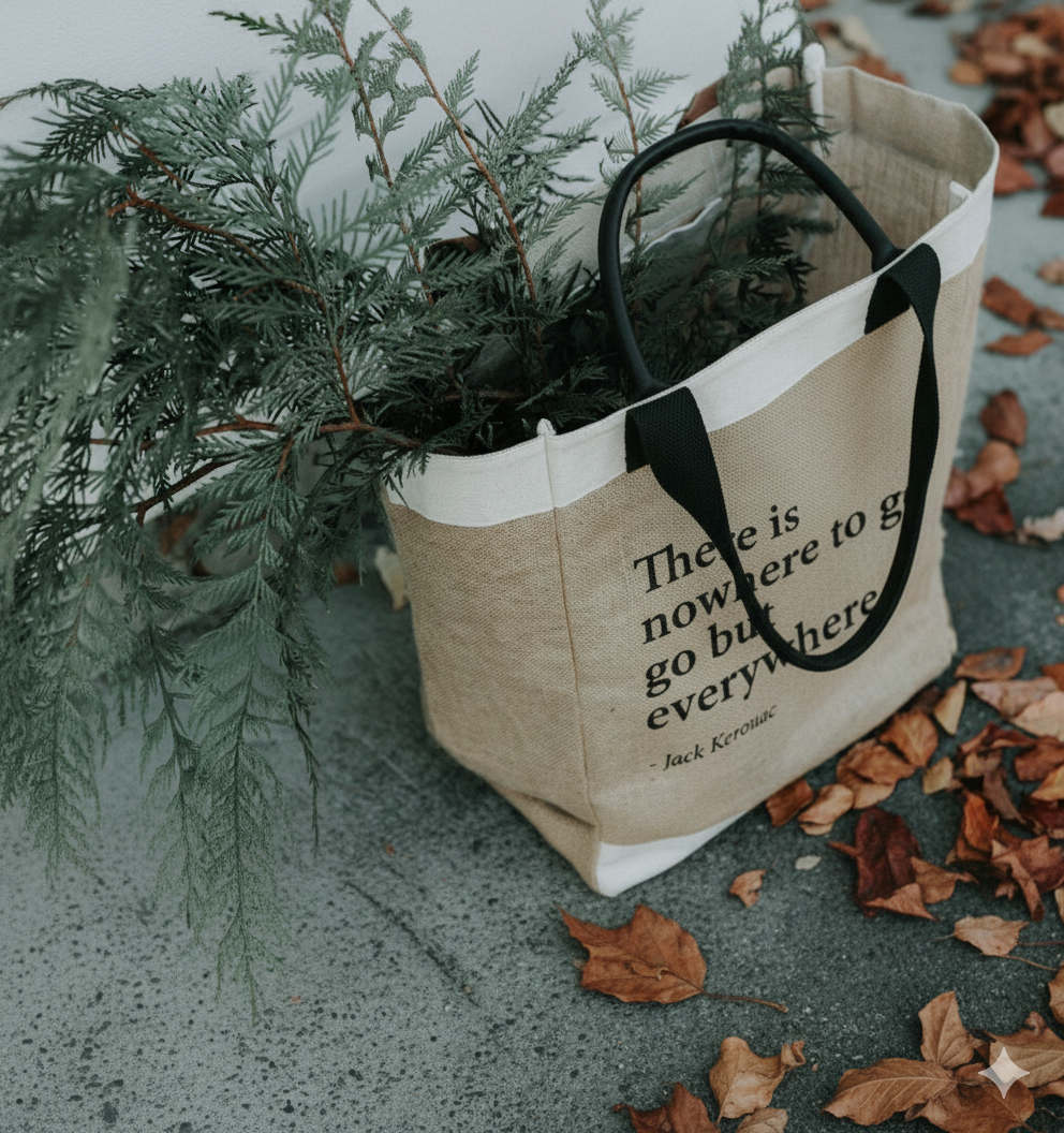 Inspirational Quote Jute Tote Bags - Stylish & Sustainable Shopping Bags