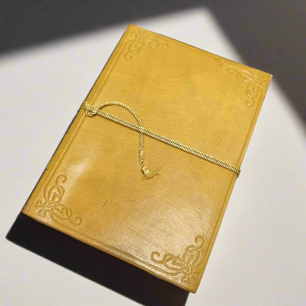 Personalized leather journal – custom front design for names, initials, or meaningful quotes