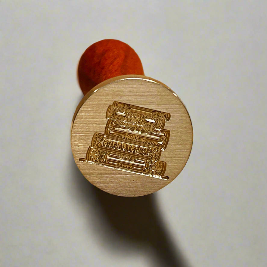 Stack of Books Wax Seal Stamp - Literary Design for Readers & Writers