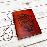 Grow Through Quote Leather Journal - 8x6 Size