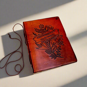 Grow Through Quote Leather Journal - 8x6 Size