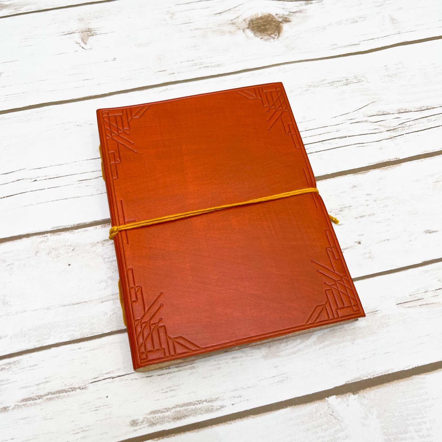 Orange Leather Journals - 8x6 Size With Lined Pages