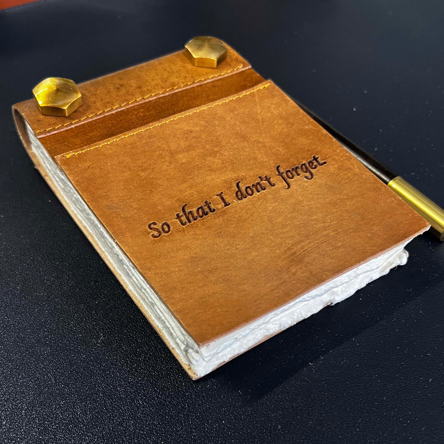 Refillable Leather Notepad - Don't Forget
