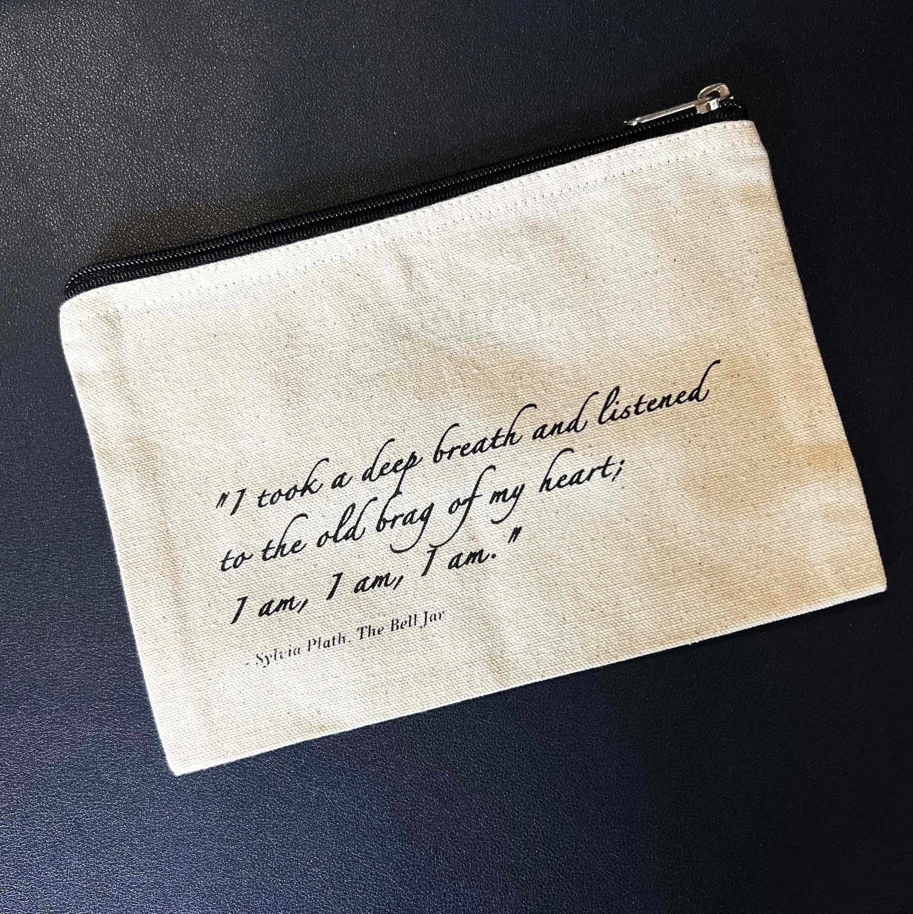 Sylvia Plath Quote - Canvas Zip Bag