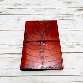 Solar System Refillable Leather Journal With Cobalt Stone
