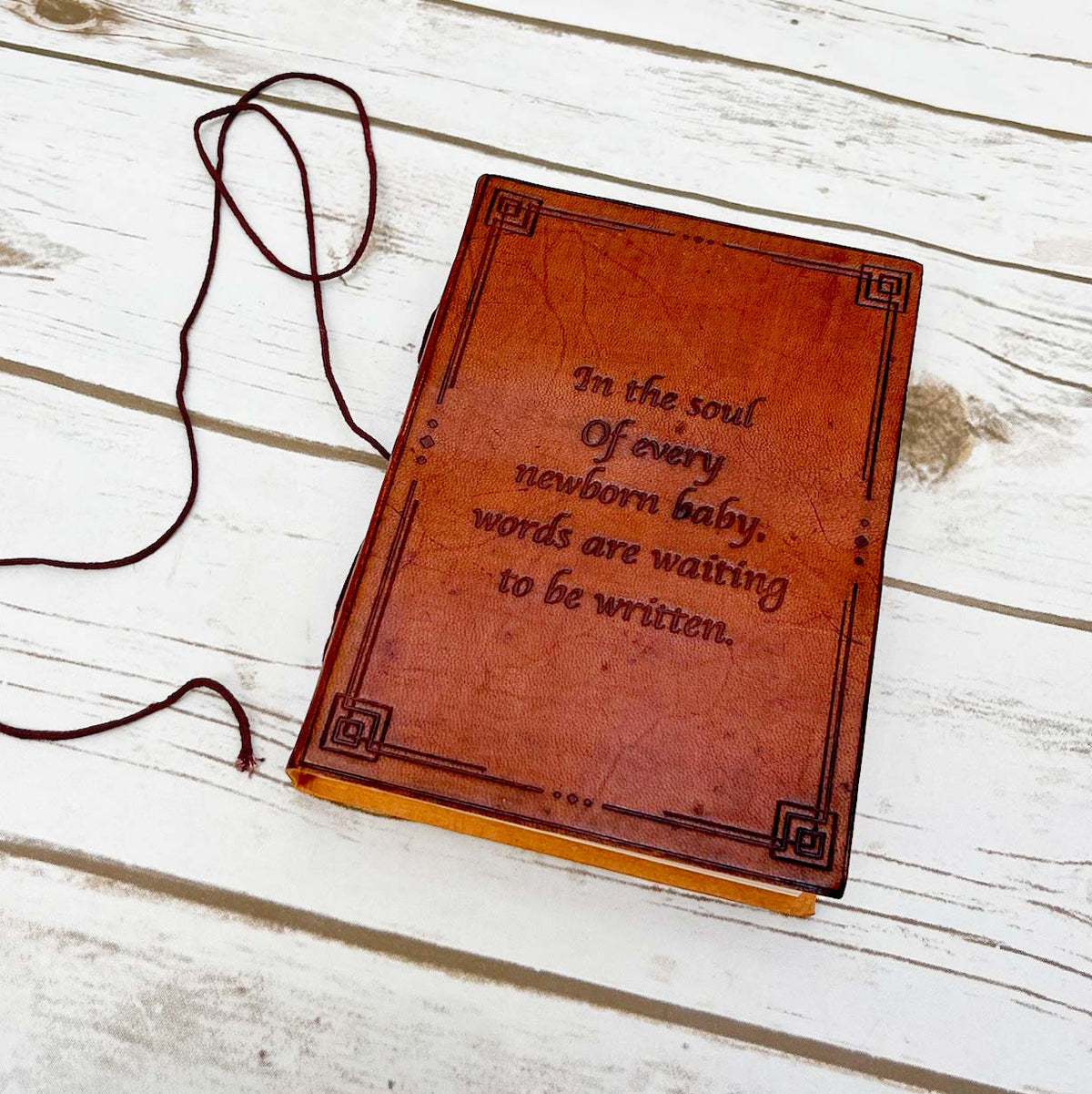 New Born Baby Quote Leather Journal - 7x5