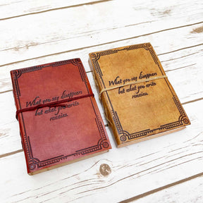 What You Write Remains Quote Leather Journal - 7x5