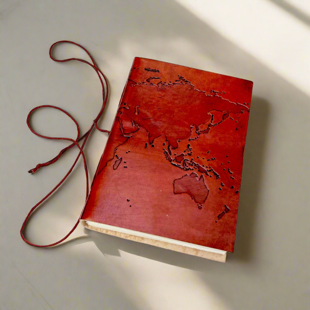 Classic Vintage Map Journal | Handmade 5x7 Leather Notebook | Perfect ...