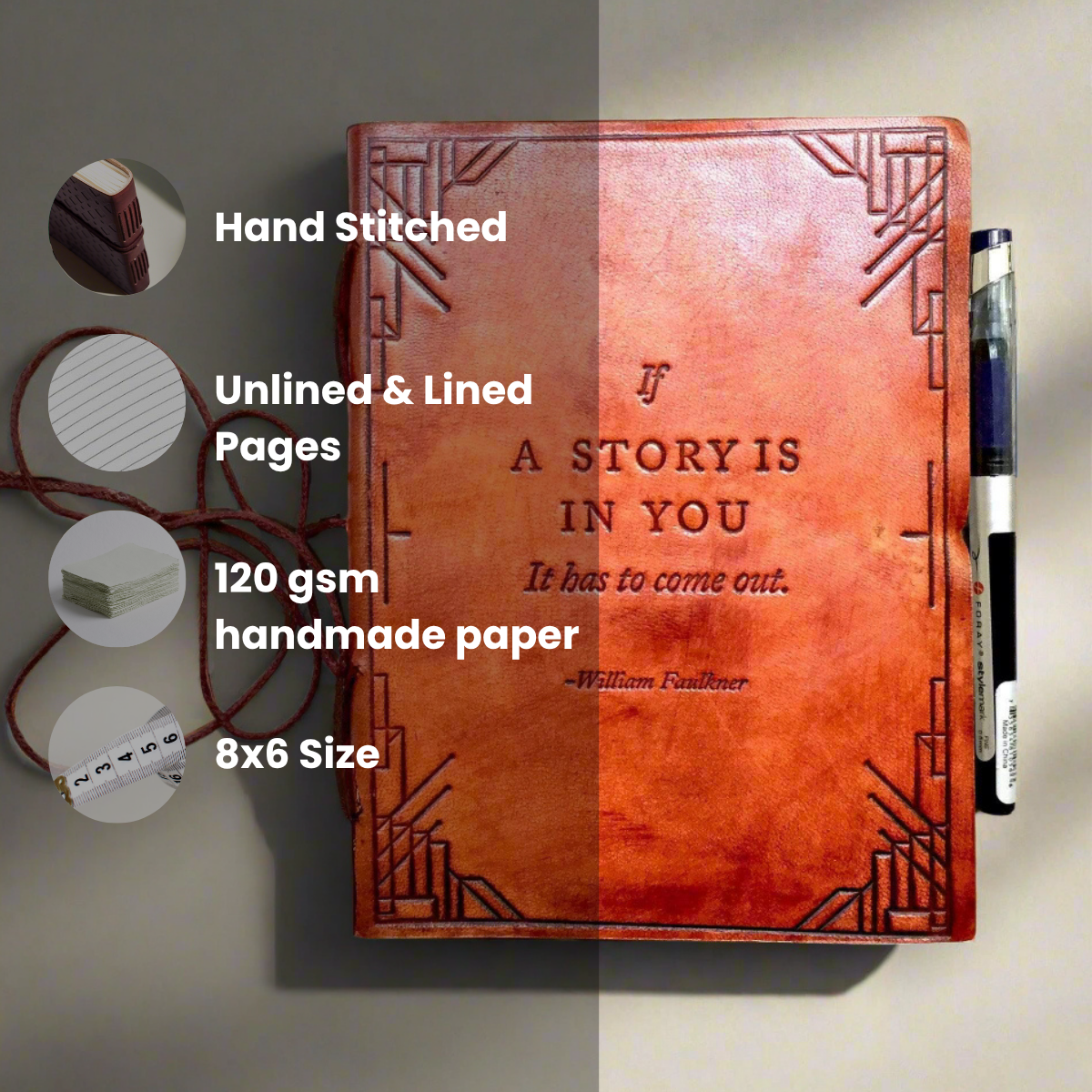 "If A Story" Handmade Leather Journal