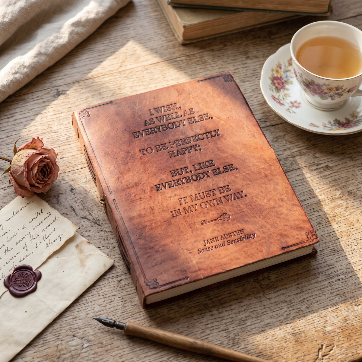 In My Own Way Quote Leather Journal