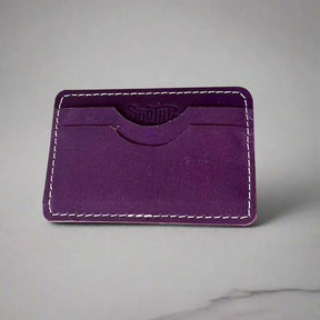 Slim Leather Card Case Wallet - Minimalist Design in Vibrant Colors