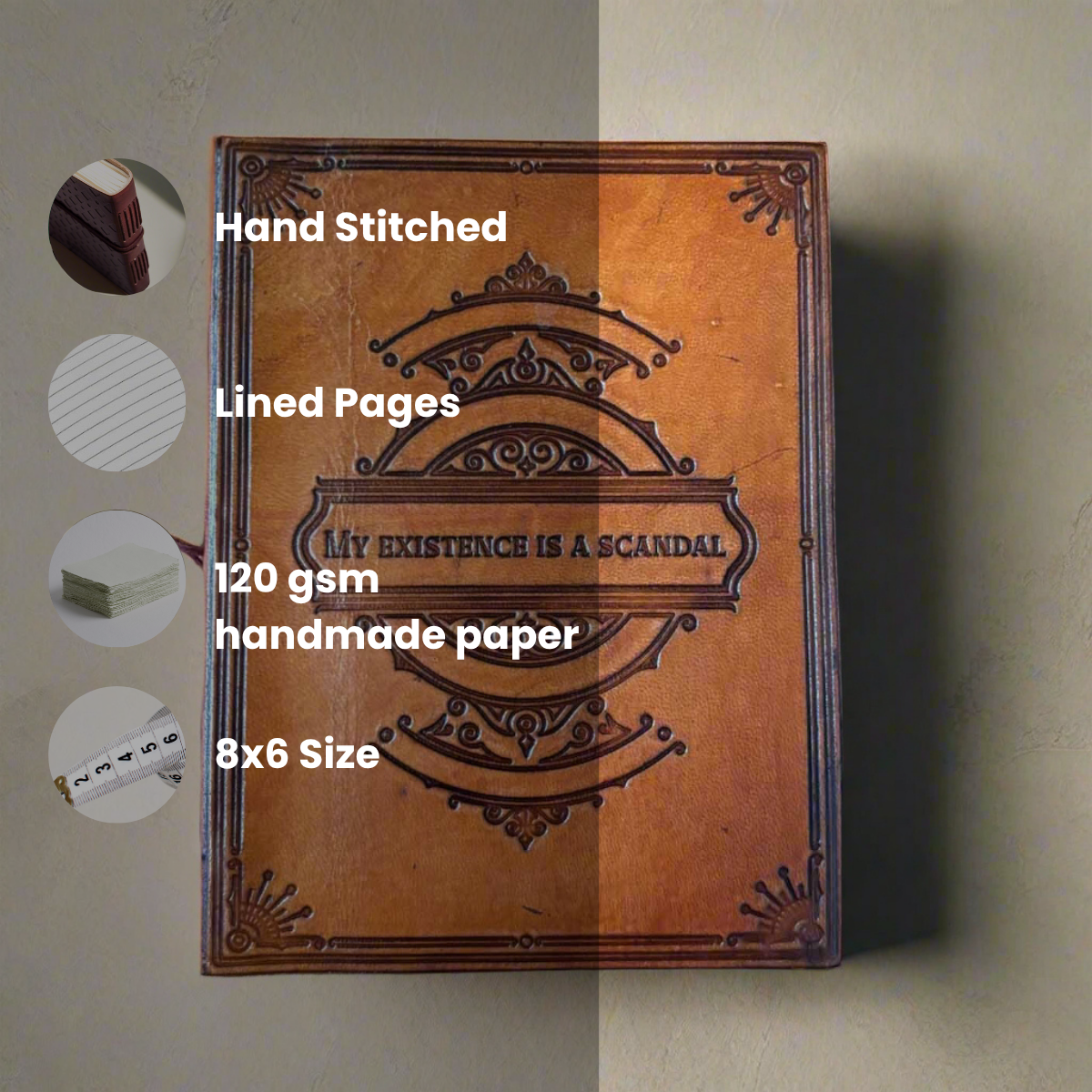 My Existence Is A Scandal Leather Journal - For Unapologetic Self-Expression