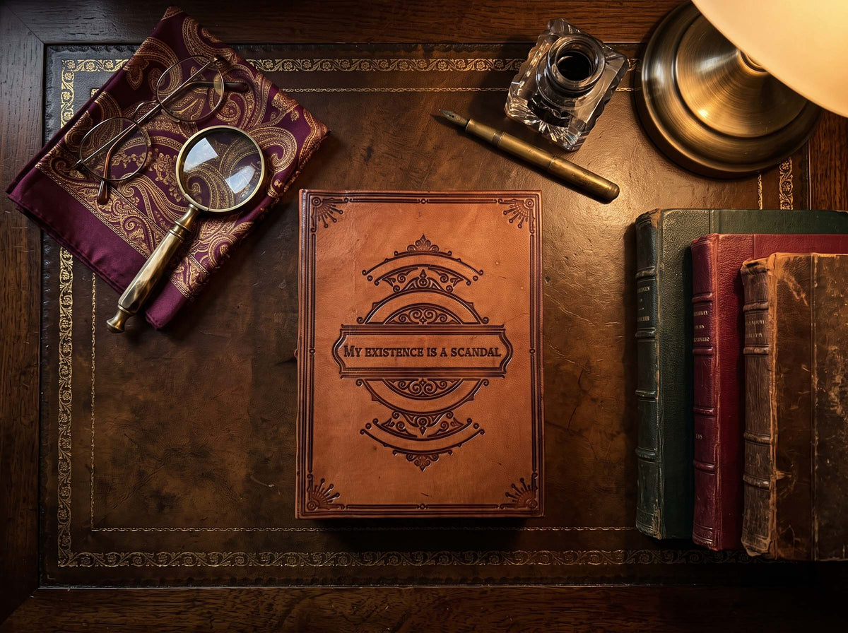 My Existence Is a Scandal Quote Leather Journal journal detail