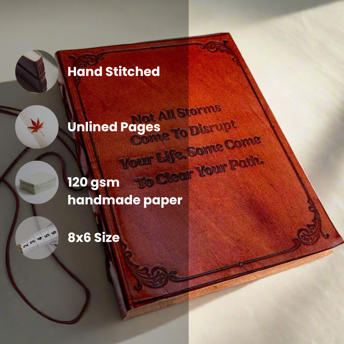 "Not All Storms" Leather Journal - For Resilience & New Beginnings