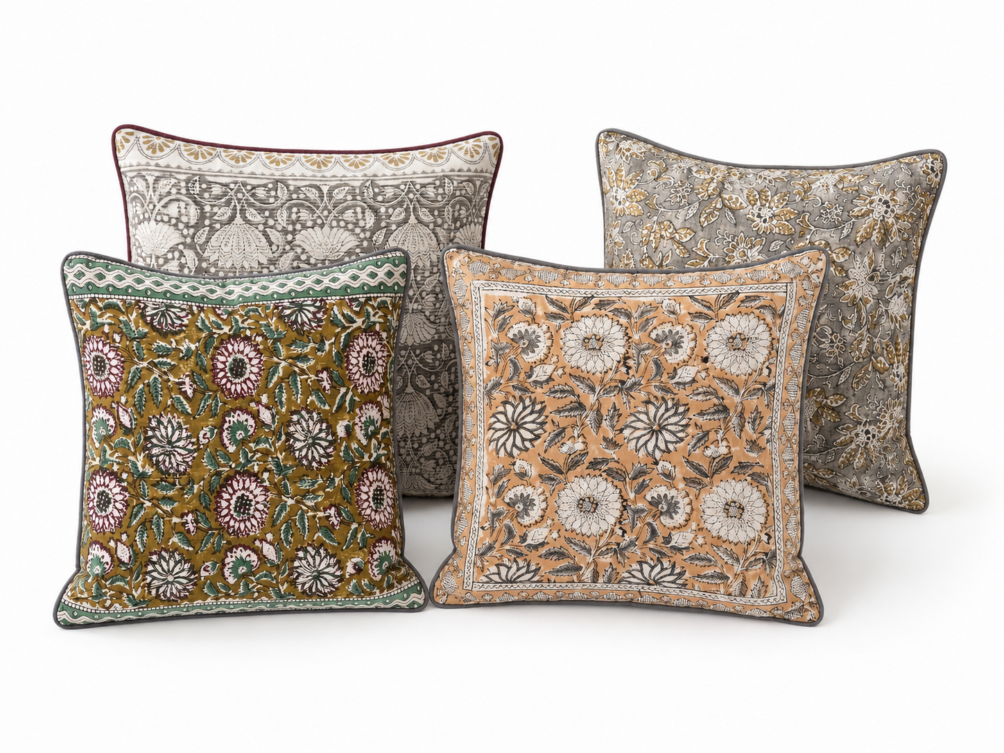 Artisan Accent Pillow Cover - Decorative Cotton Cushion  Cover (20x20) for Office Chair