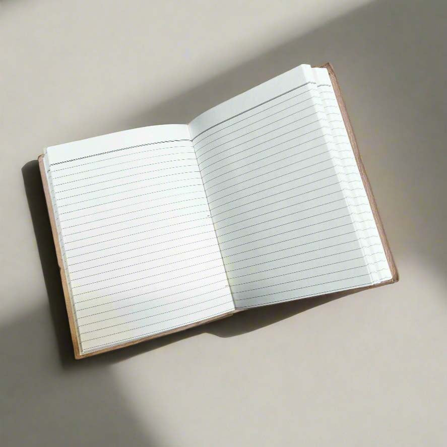 Lined pages leather journal – handcrafted notebook for self-discovery, intention setting, or daily reflections