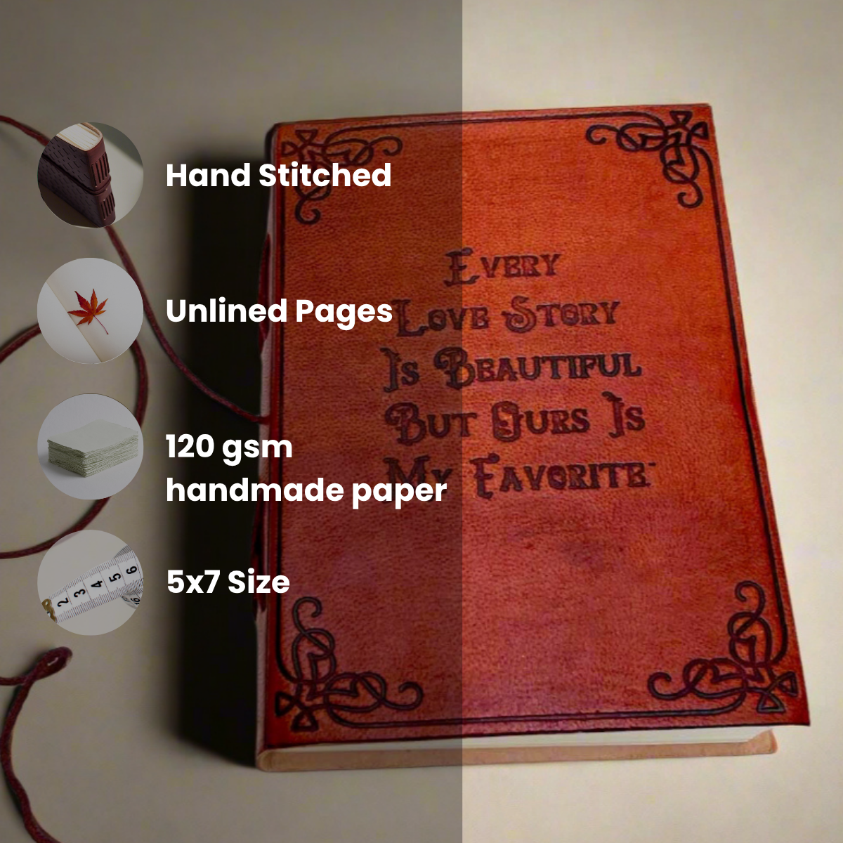 Our Love Story journal cover design graphic