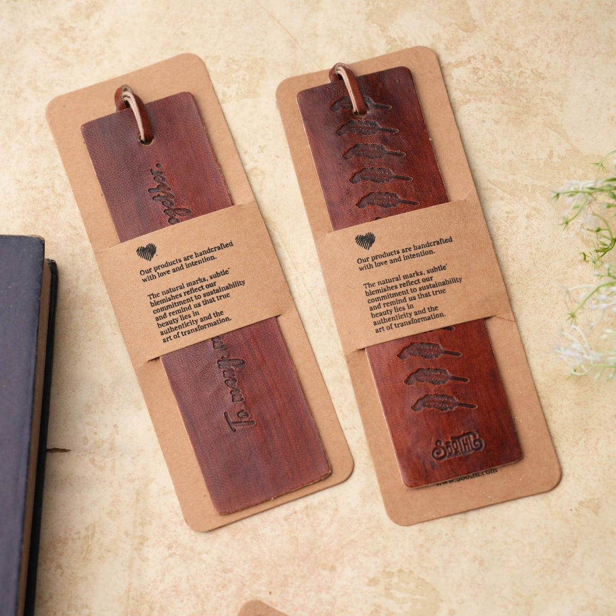 Quote Leather Bookmarks
