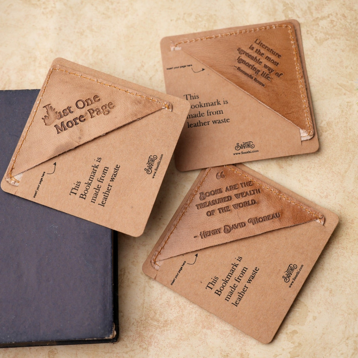 Square Leather Bookmarks