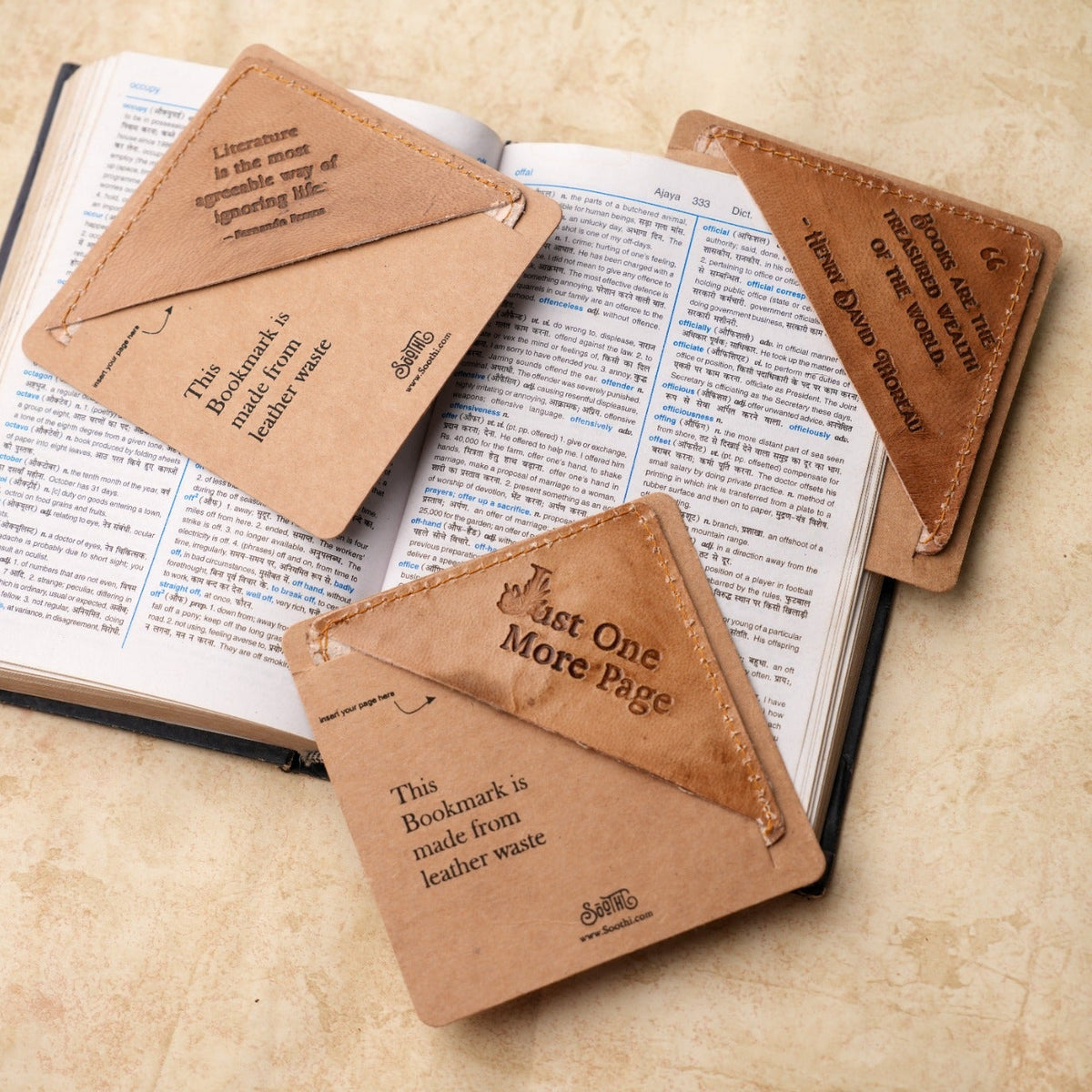 Square Leather Bookmarks