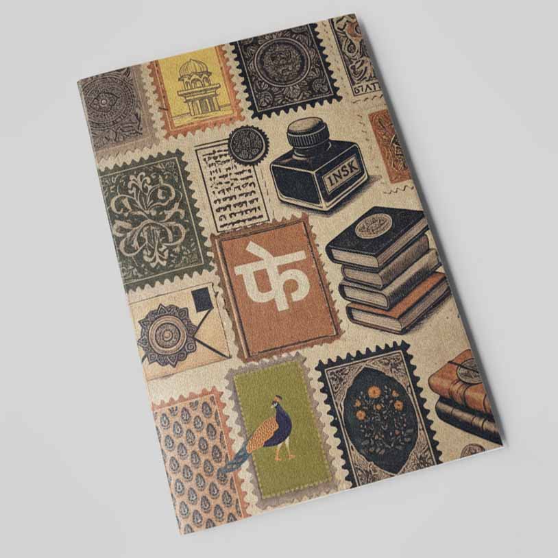 Lined paper journal with 120 gsm paper and Indian-inspired cover,