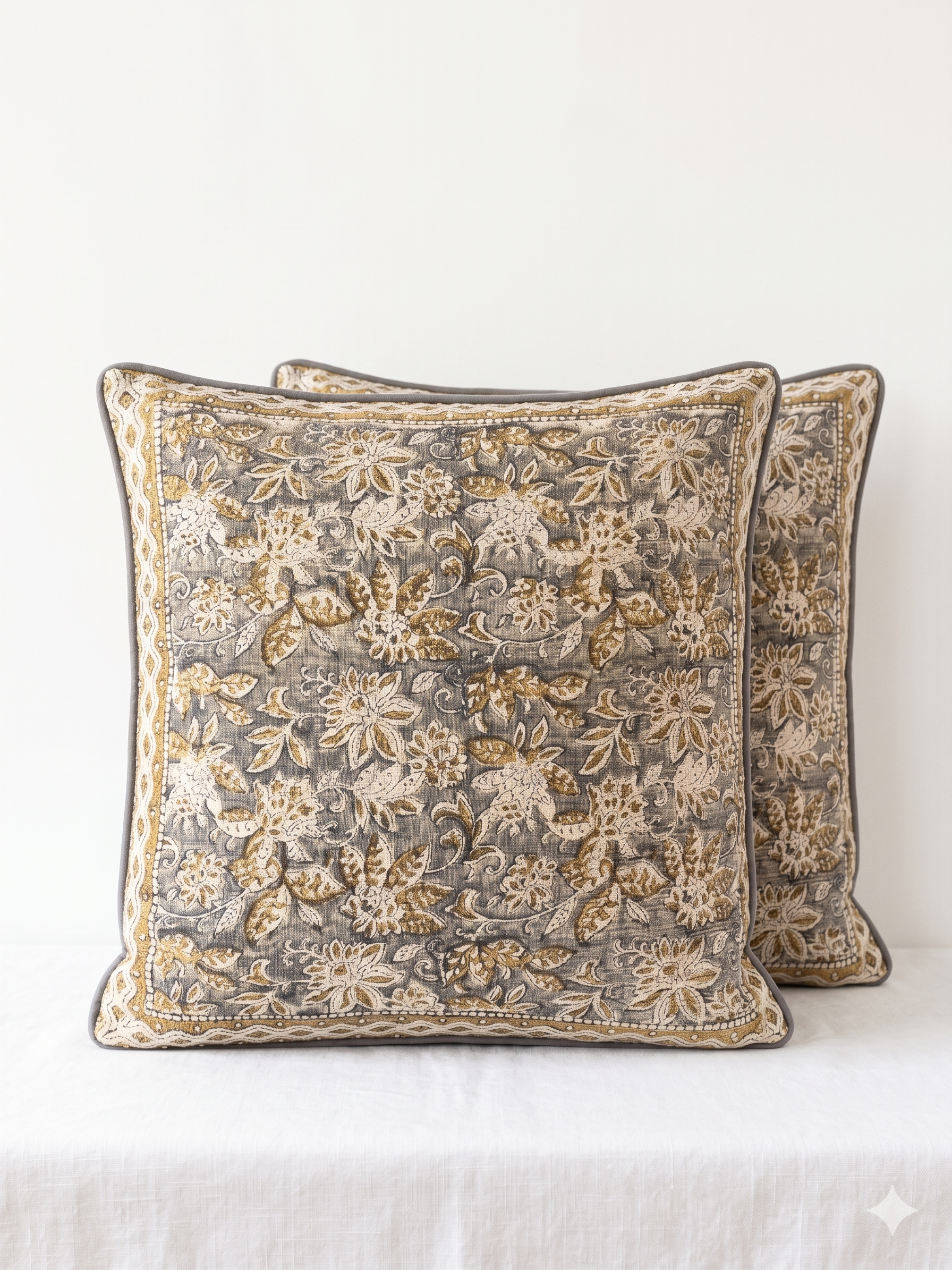 Silver Willow accent pillow styled on chair
