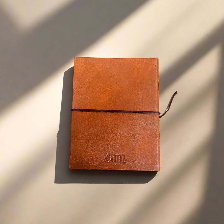 Back cover of the Tangerine Plain Cover Leather Journal.