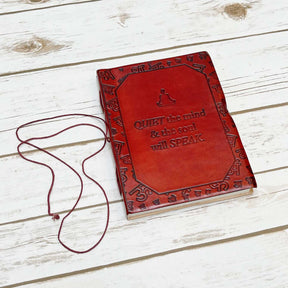 Handmade Leather Journal -  "Quiet the Mind & the Soul Will Speak"