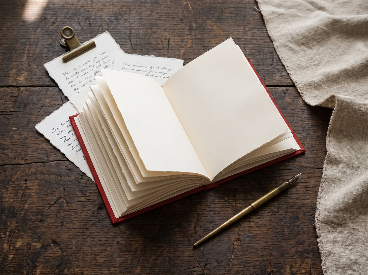 Red Zari Hand-Embroidered Journal