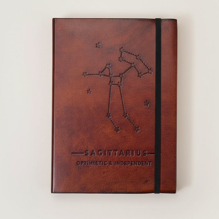 Astrology journal in leather cover – beautifully crafted for writing about your zodiac journey and planetary alignments