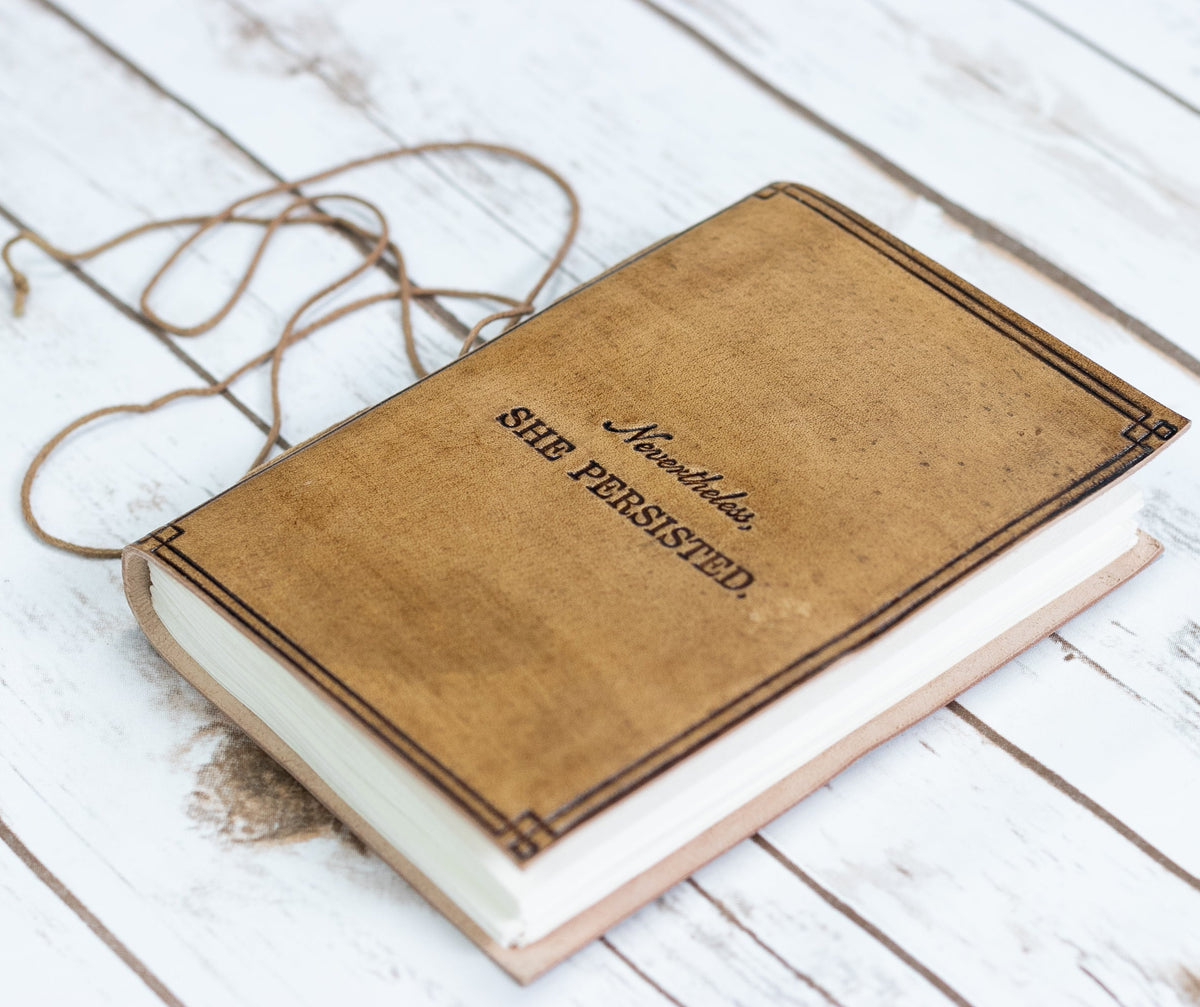 She Persisted Quote Leather Journal - 7x5