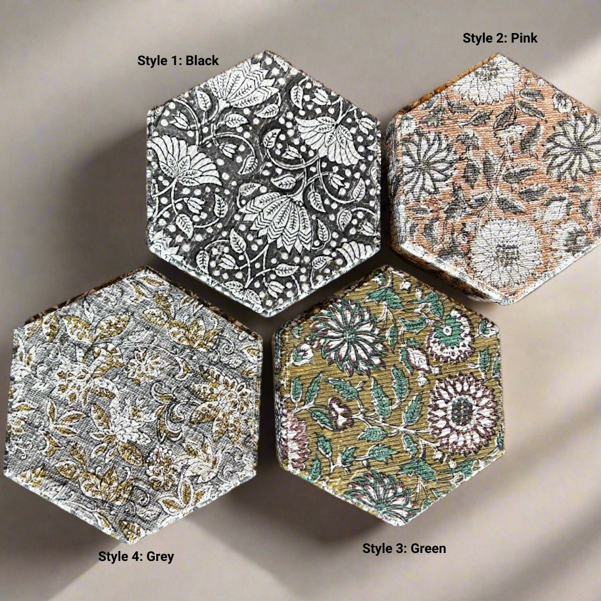 Artisan Hexagon Storage Box - Decorative Keepsake Organizer with Lid