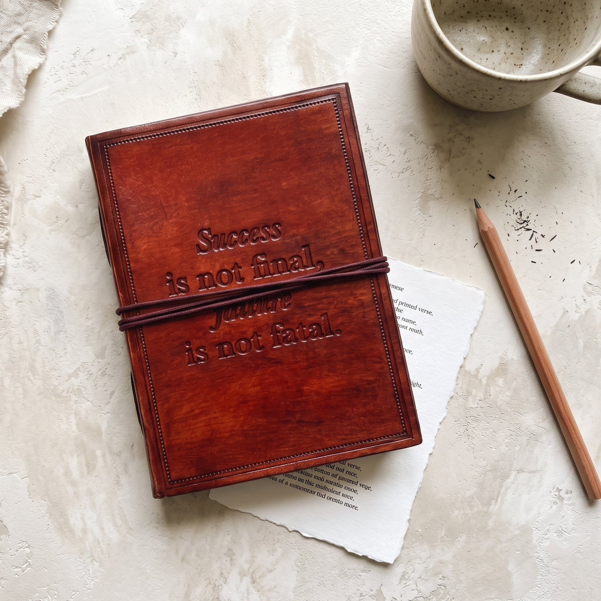 Success Is Not Final Quote Leather Journal
