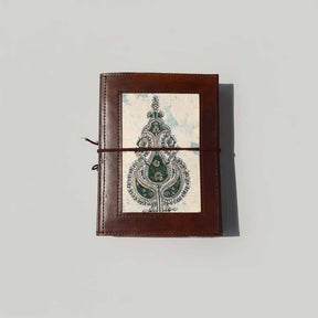 Flat lay of a 5x7 block print cotton notebook - 4