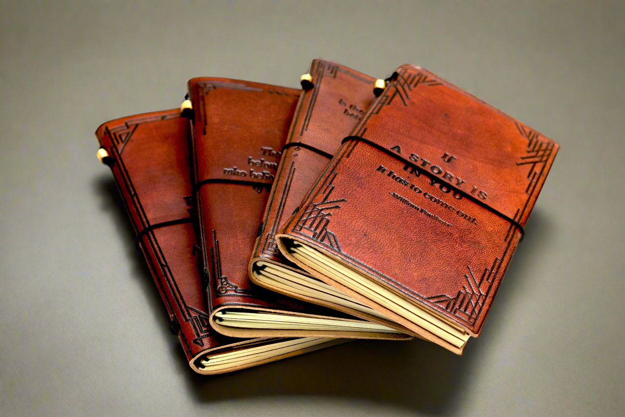 Full range of leather traveler's notebook covers together