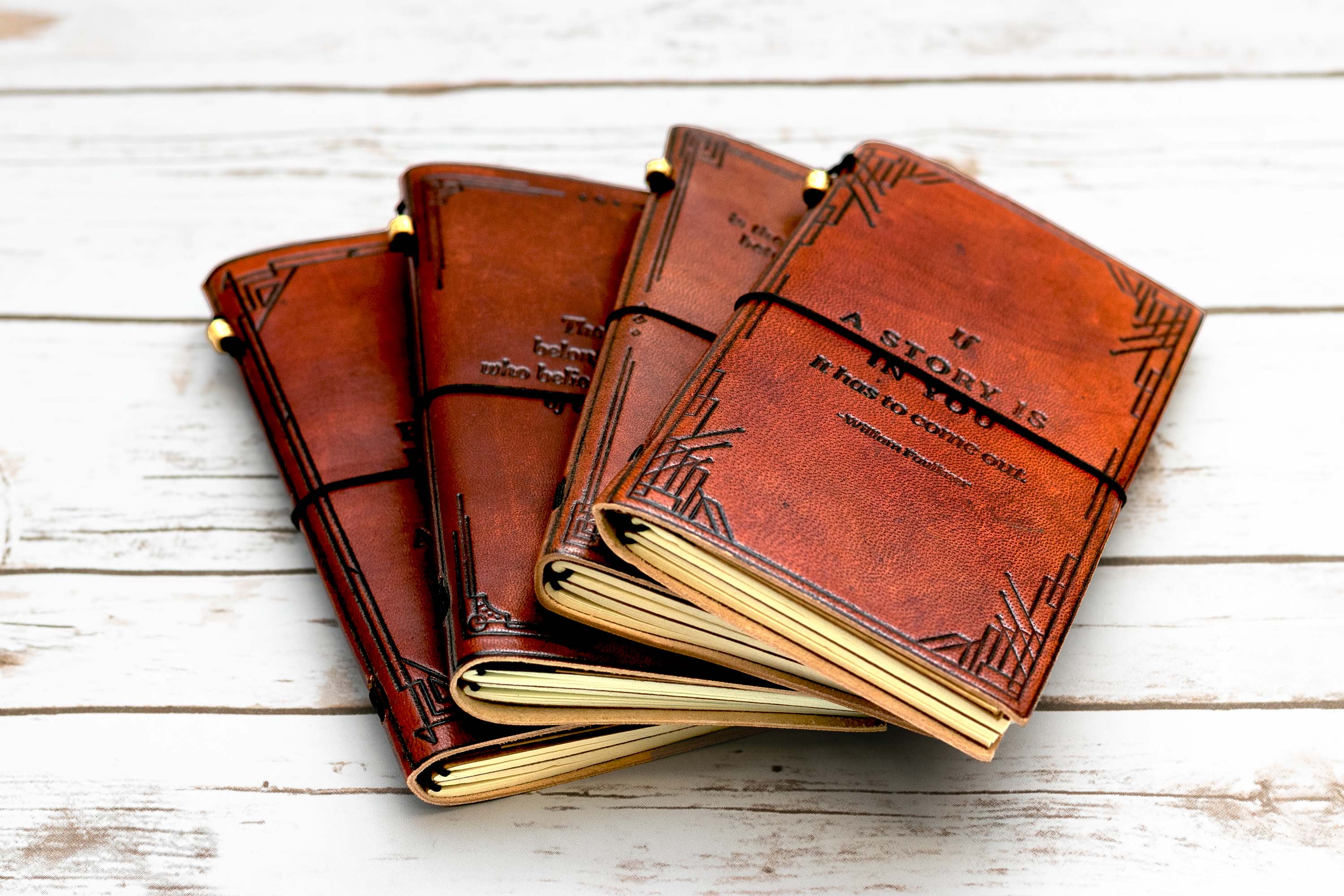 Rich patina on repurposed leather traveler's notebook cover