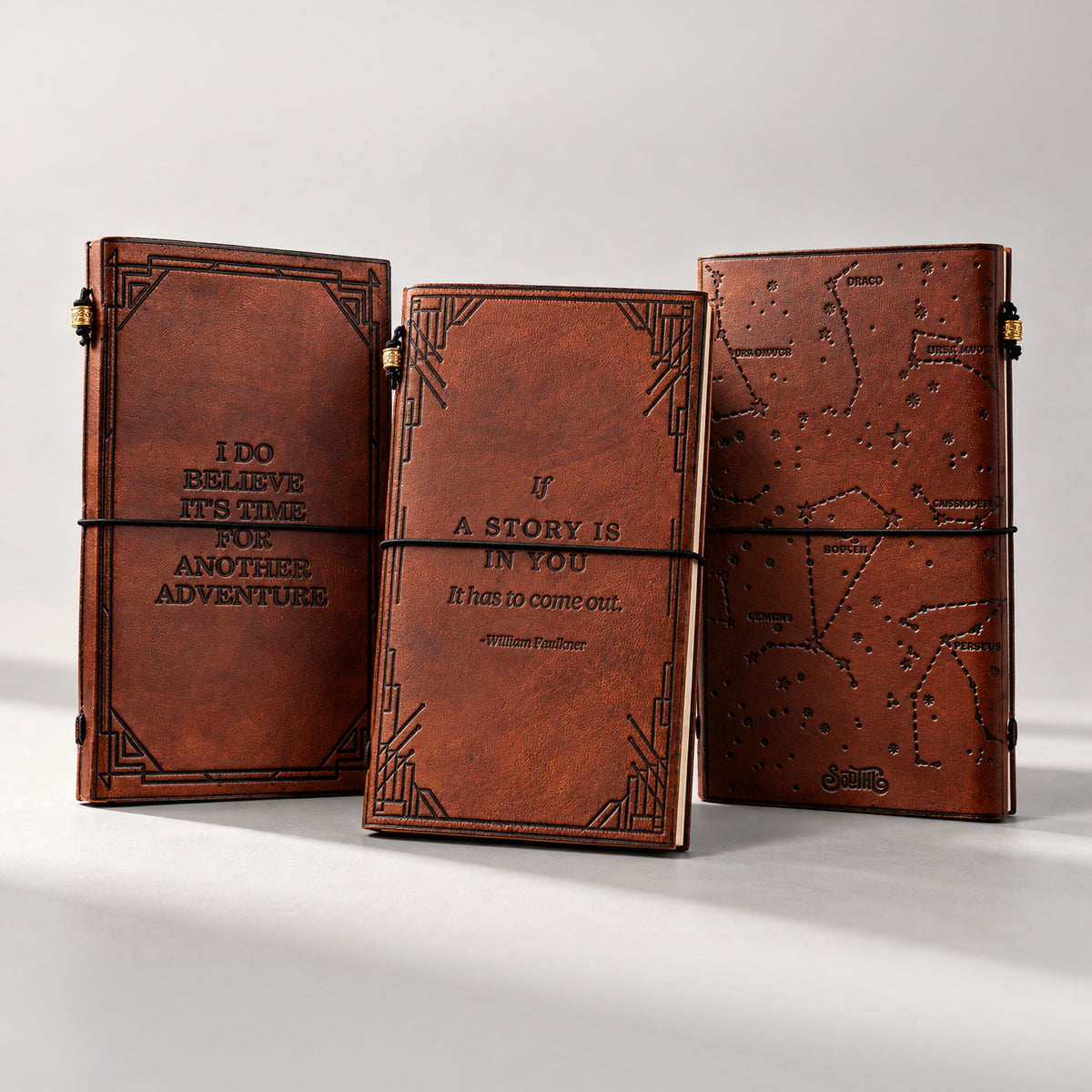 Quote Leather Travel Notebook | Regular Size Refillable Journal