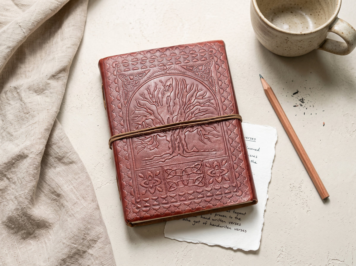 Tree of Life Debossed Leather Journal