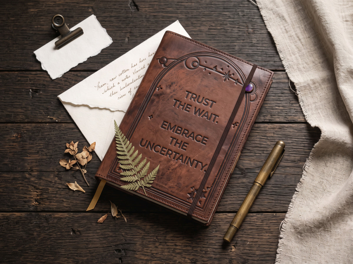 Trust the Wait A5 Refillable Leather Journal journal detail