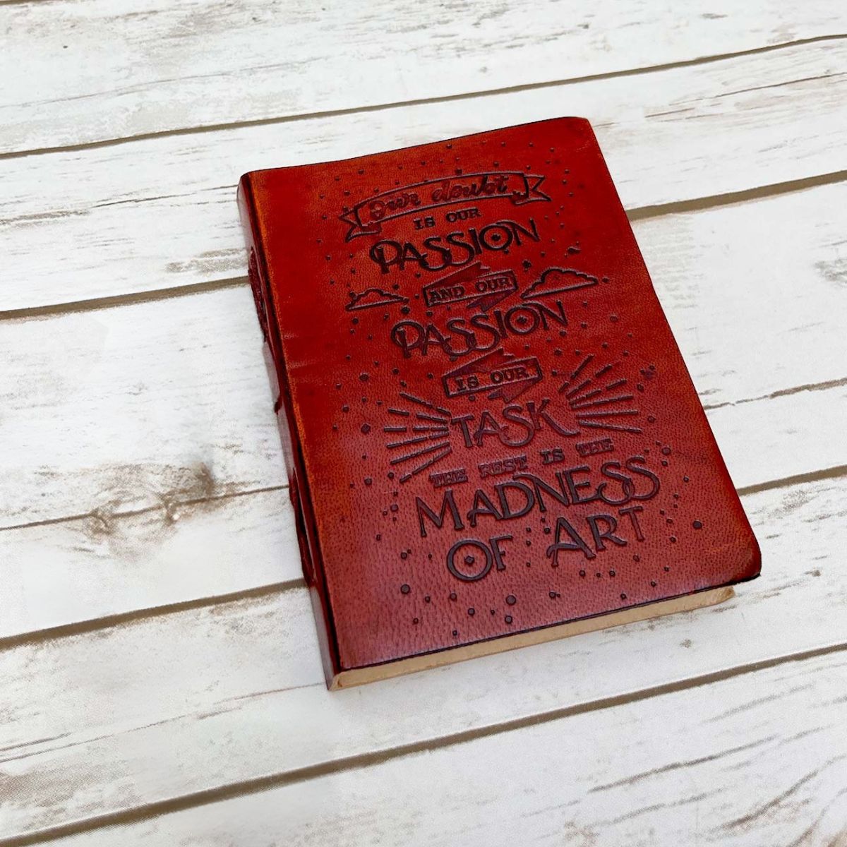 *Our Doubt Is Our Passion Quote Leather Journal - Elastic Band