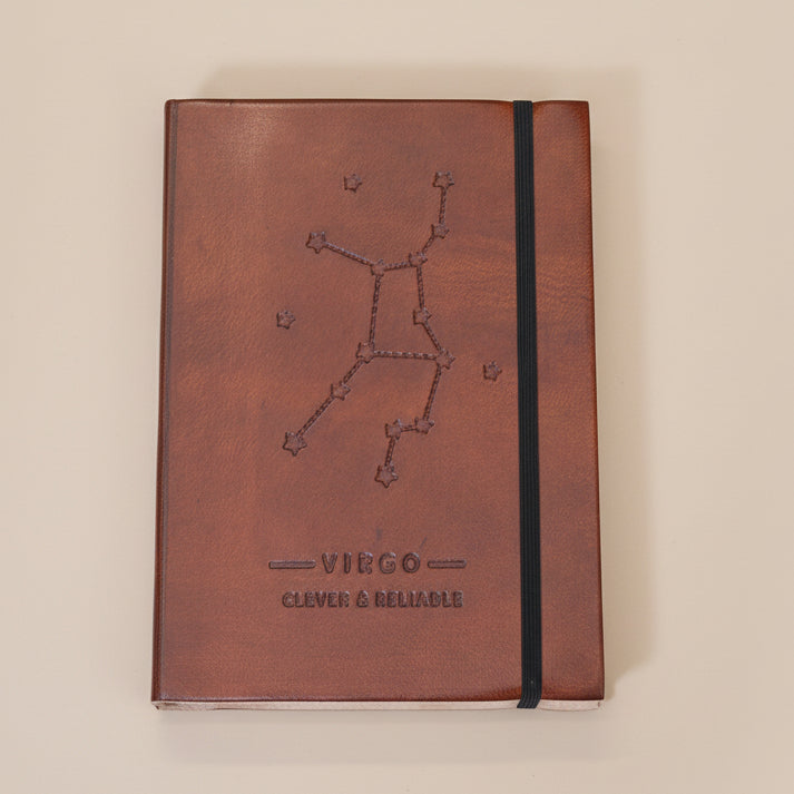 Astrology journal in leather cover – beautifully crafted for writing about your zodiac journey and planetary alignments